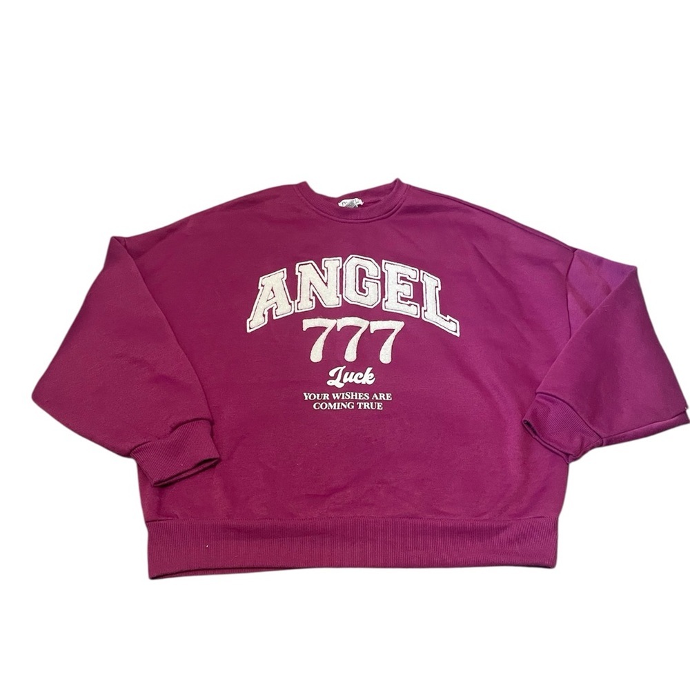 Rue 21 Purple Angel 777 Oversized Sweatshirt XS Womens GUC